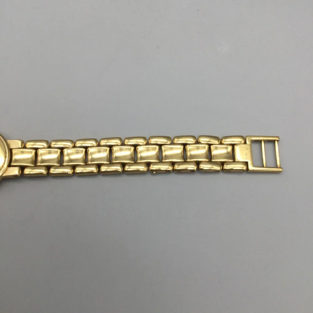Vtg Raymond Weil Geneve Womens Watch 21mm 18k Gold Plated New Battery 6.75
